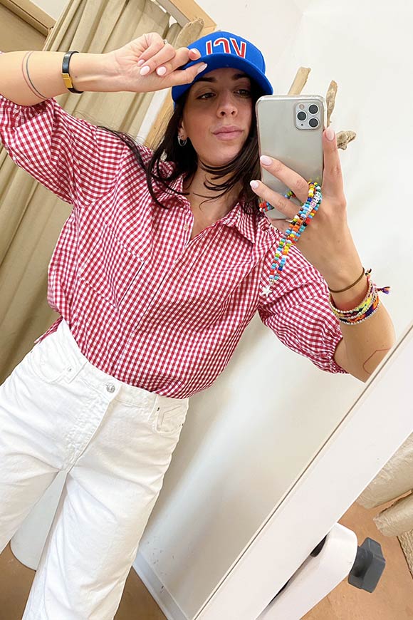 Vicolo - Cherry and white vichy shirt with pocket