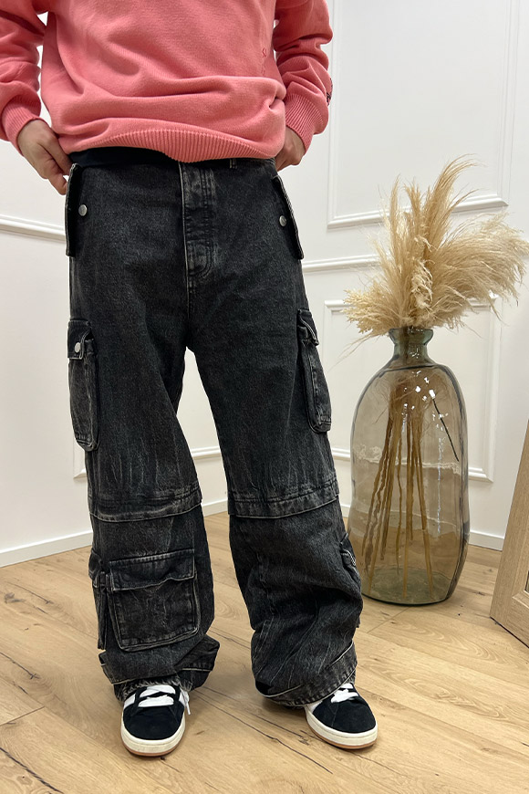 Icon Denim - Jeans "Jared" cargo Jeans wide leg grigio