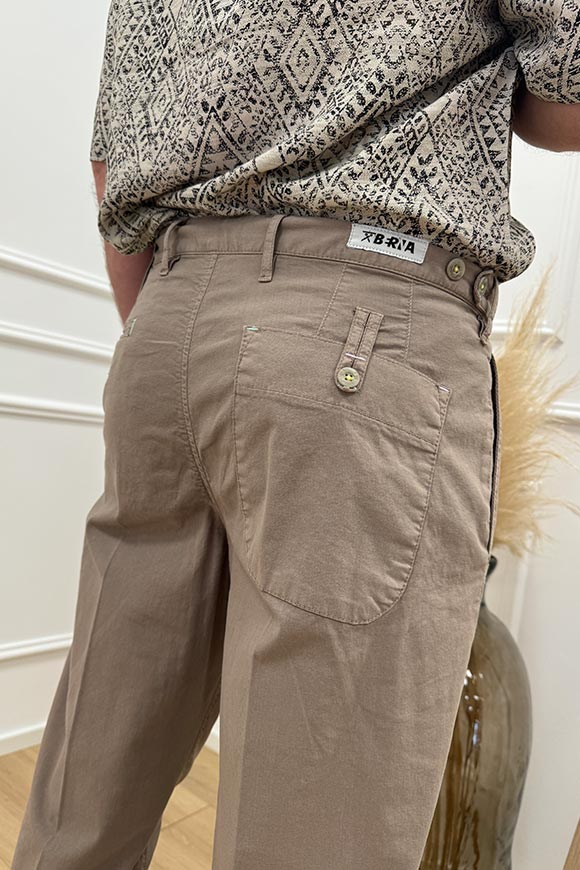 Berna - Pantaloni fango in misto lino e cotone