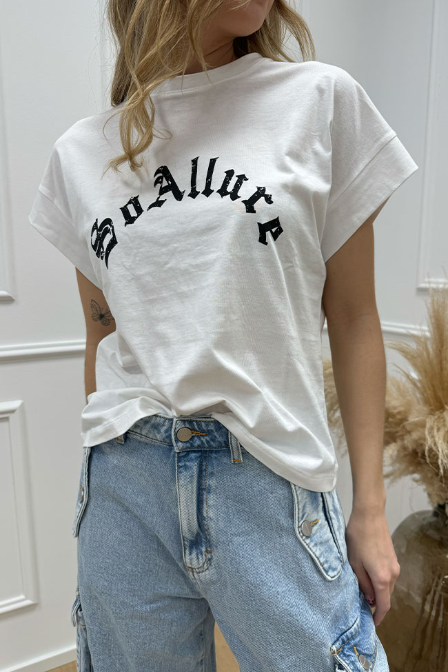 So Allure - T shirt basic bianca con logo "So Allure"