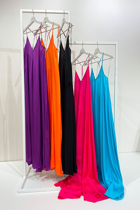 Vicolo - Long purple dress with deep neckline