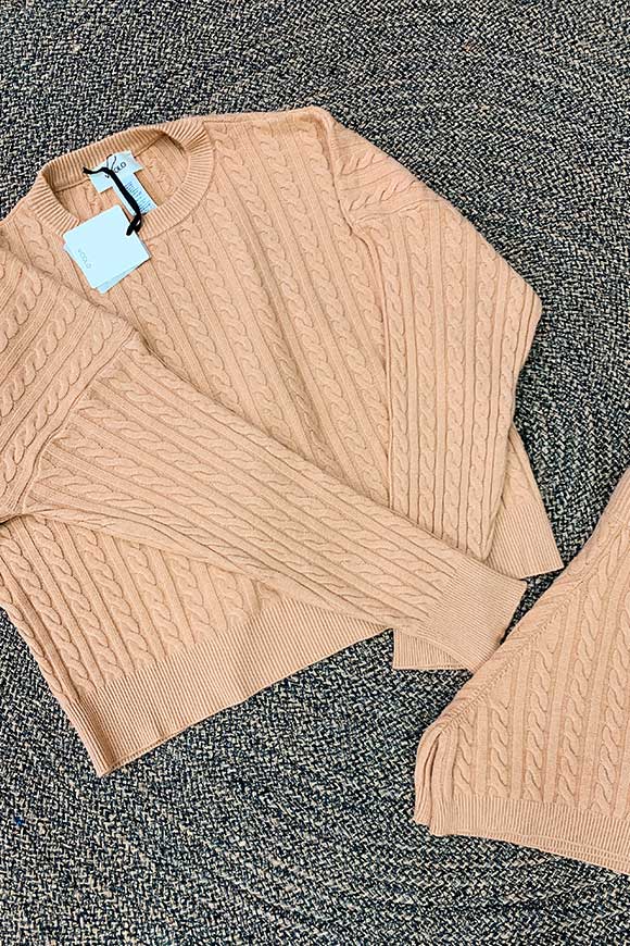 Vicolo - Camel cable knit sweater