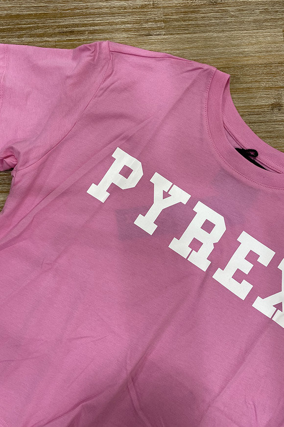 Pyrex - T shirt rosa con logo