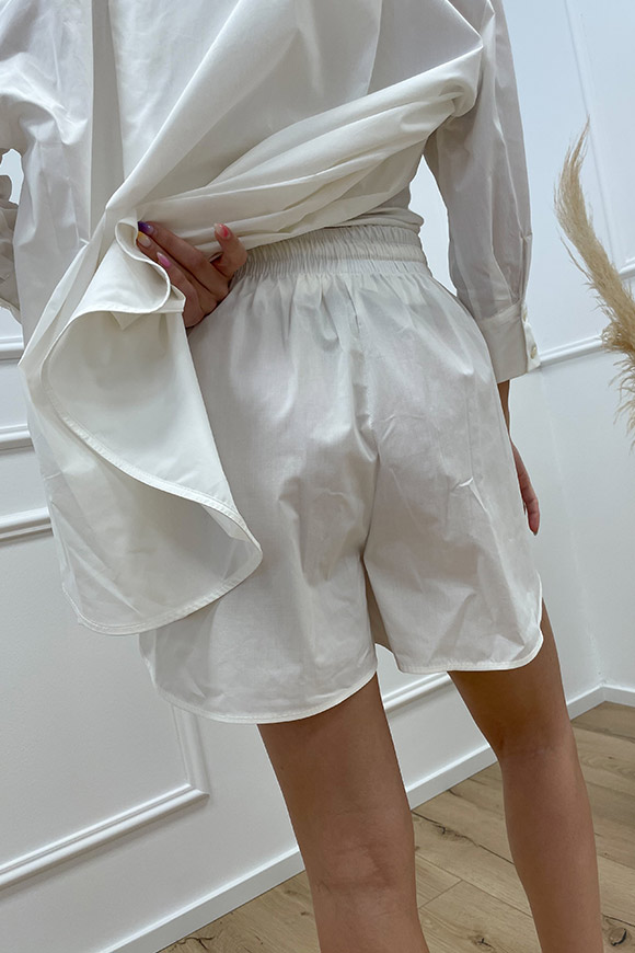 Vicolo - Pantaloncino bianco con coulisse in cotone