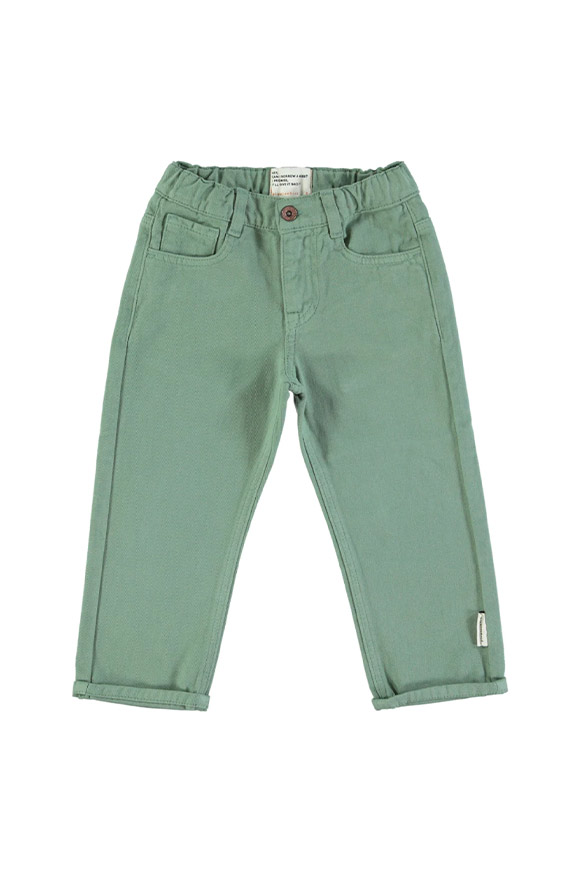 Piupiuchick - Pantaloni verde salvia in twill di cotone