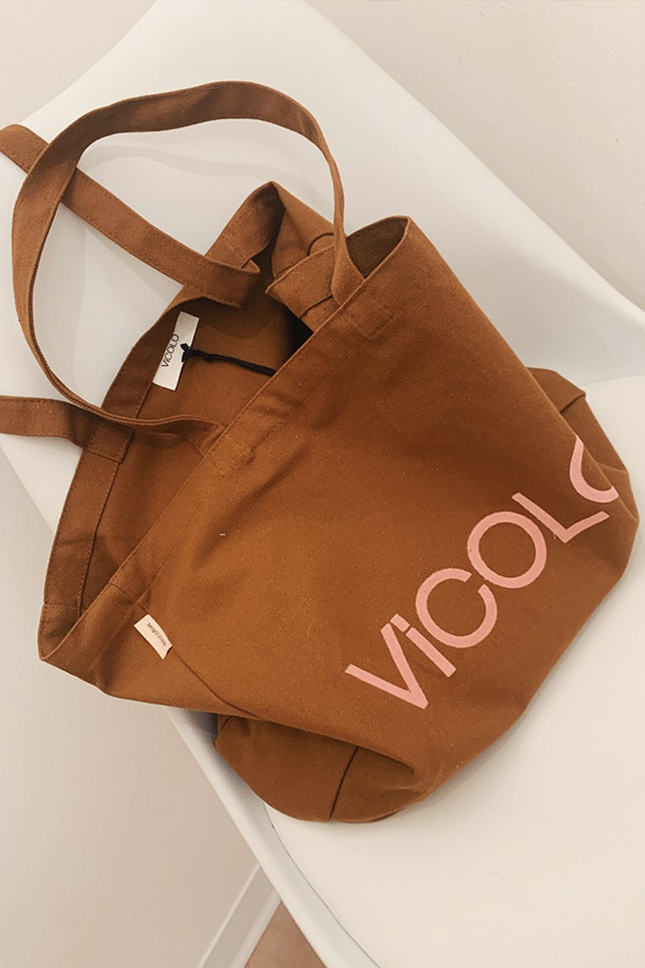 Vicolo - Brown shopper bag with "vicolo" logo