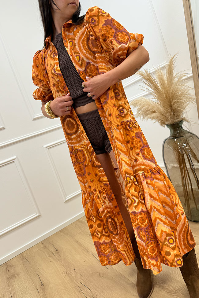 Vicolo - Vestito chemisier "Kenya" arancio