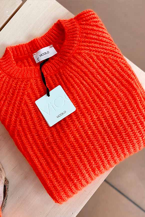 Vicolo - Maglione arancio maglia inglese
