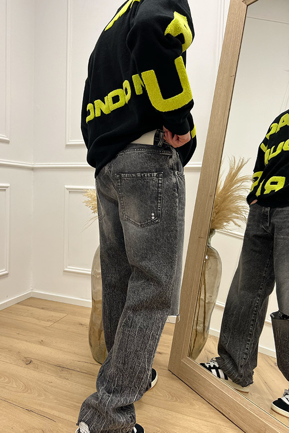 Icon Denim - Jeans "Scott" wide leg grigio