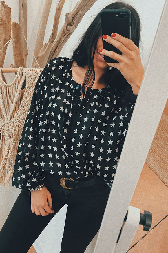 Vicolo - Black shirt with white stars