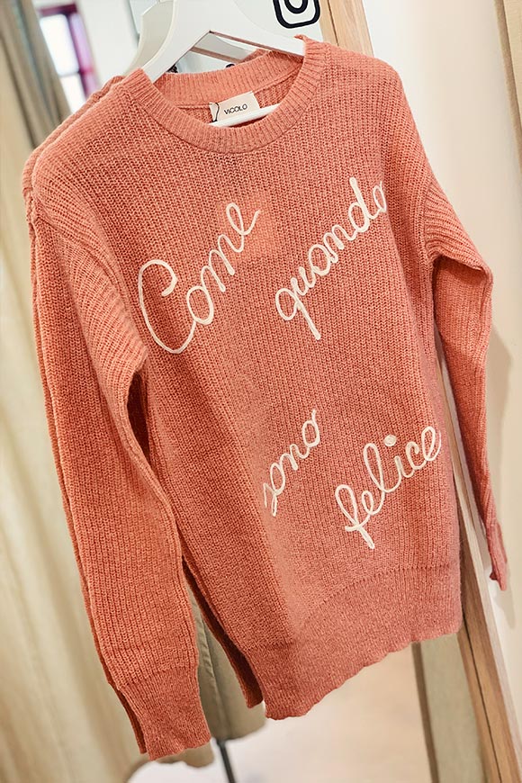 Vicolo - Pink sweater "Like when I'm happy"