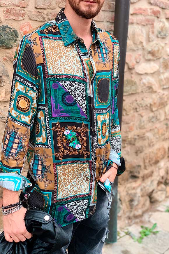 Imperial - Versace model multi-patterned shirt