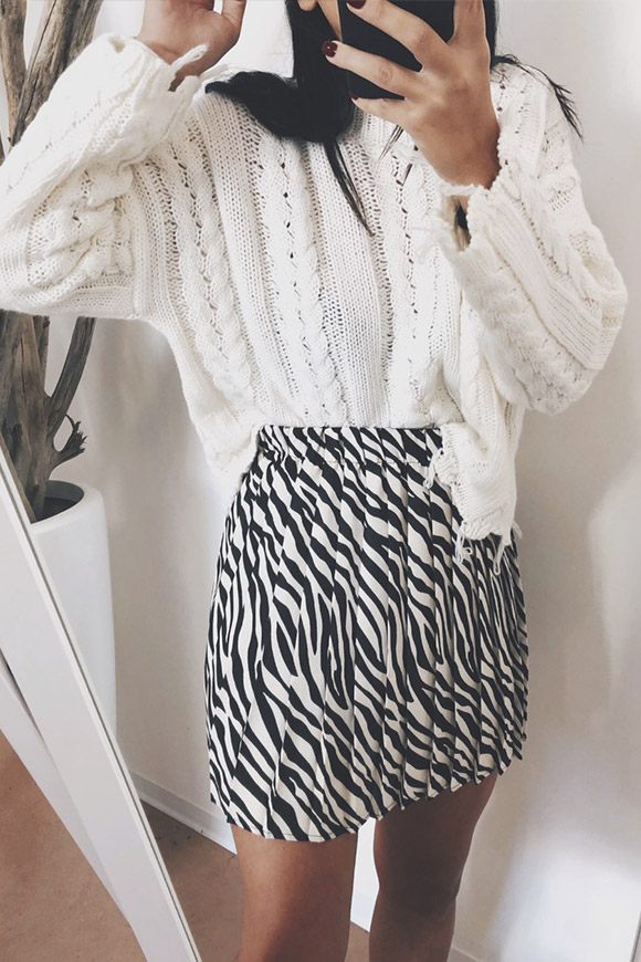 Kontatto - Striped pleated skirt