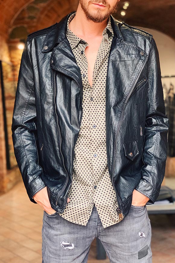 Gianni Lupo - Black eco leather jacket