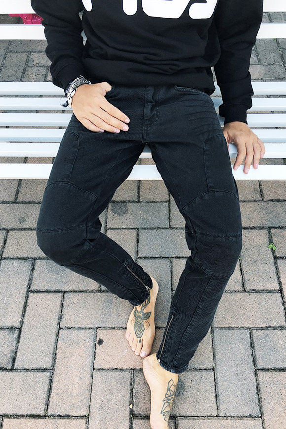 Paura - Black biker model jeans