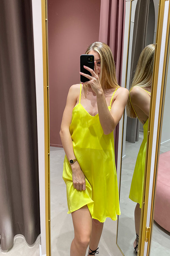 Kontatto - Yellow satin slip dress
