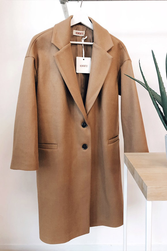 Kontatto - Camel medium coat with two buttons