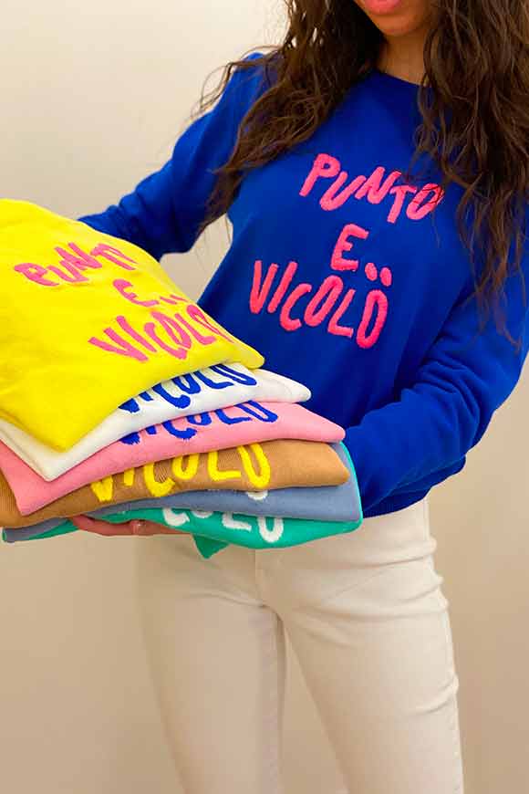 Vicolo - Pink "Punto e Vicolo" blue sweater