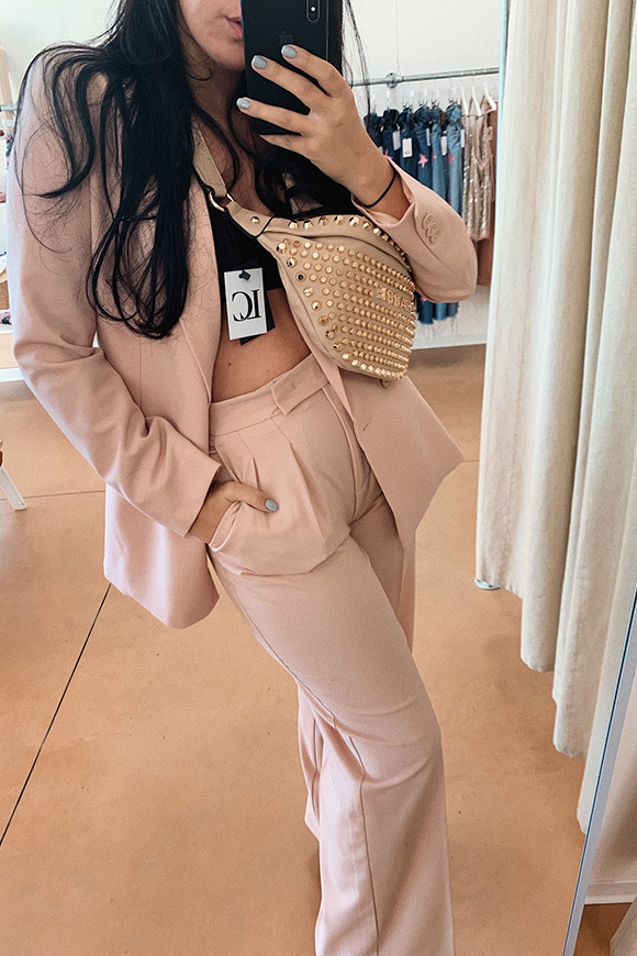 Vicolo - Pastel pink palazzo trousers
