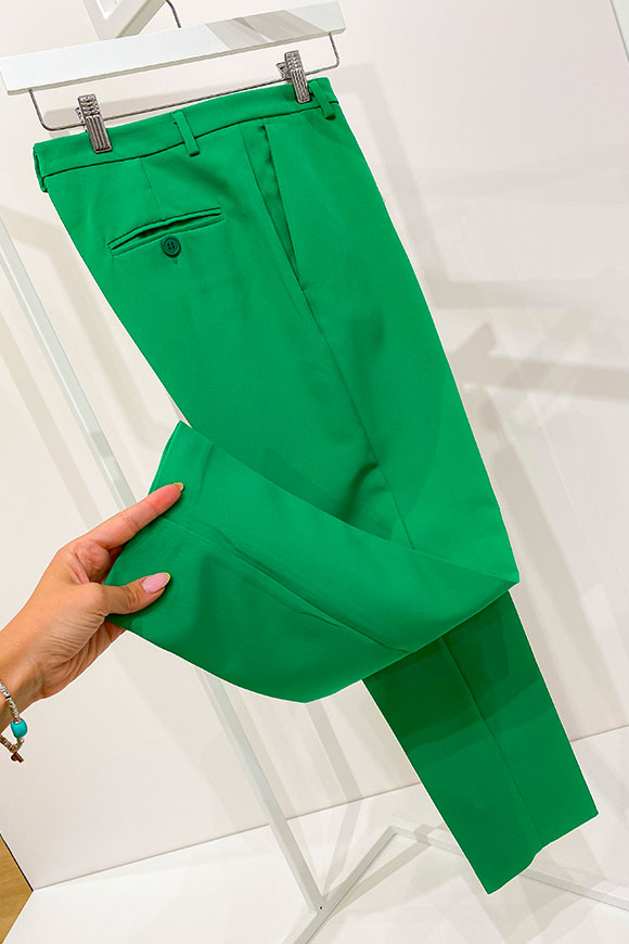 Vicolo - Pantaloni verde a sigaretta in tessuto tecnico