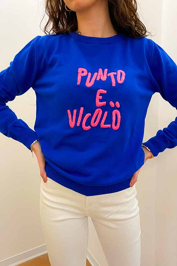 Vicolo - Pink "Punto e Vicolo" blue sweater