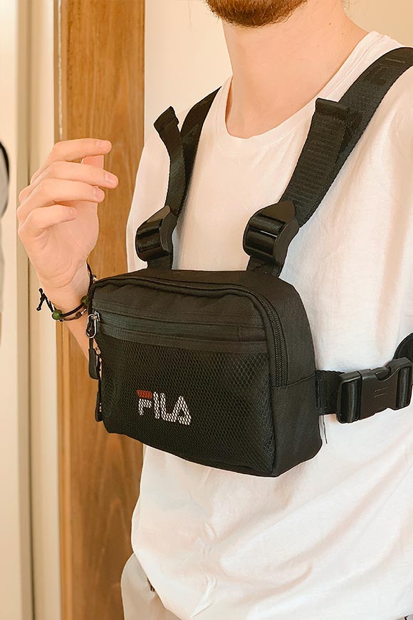 Fila - Black belt bag with braces and logo
