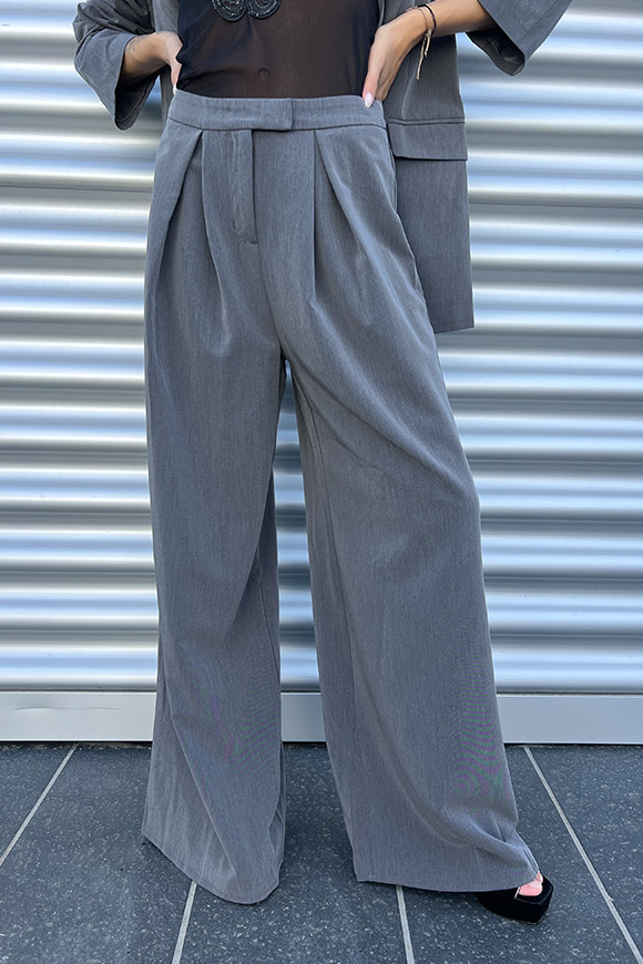 Glamorous - Pantaloni grigi taglio maschile con pinces