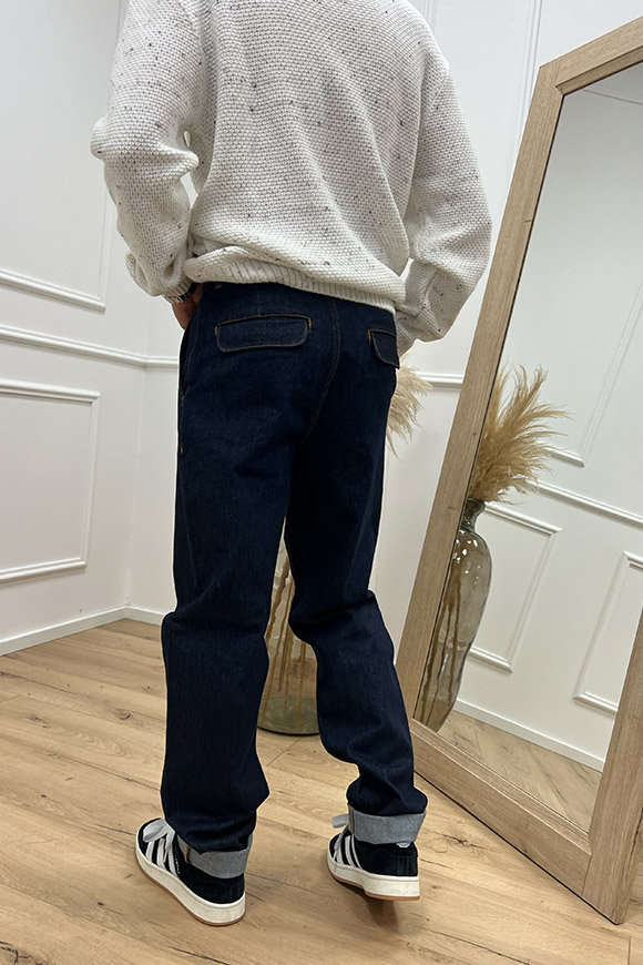 Anerkjendt - Jeans lavaggio scuro con coulisse e tasca america
