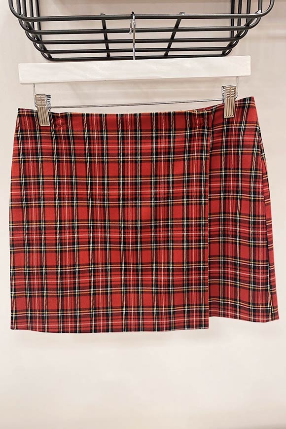 Vicolo - Red checked pencil skirt