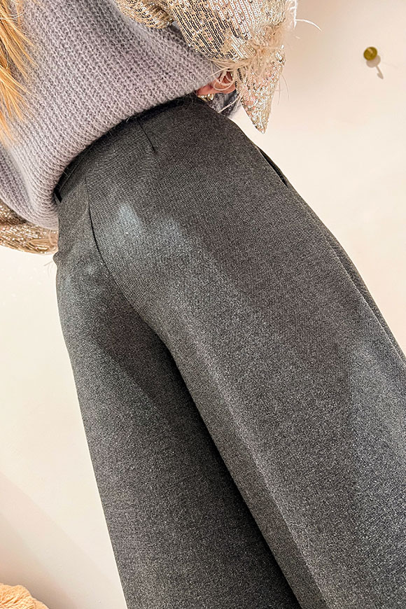 Tensione In - Pantaloni grigi wide fit fresco di lana