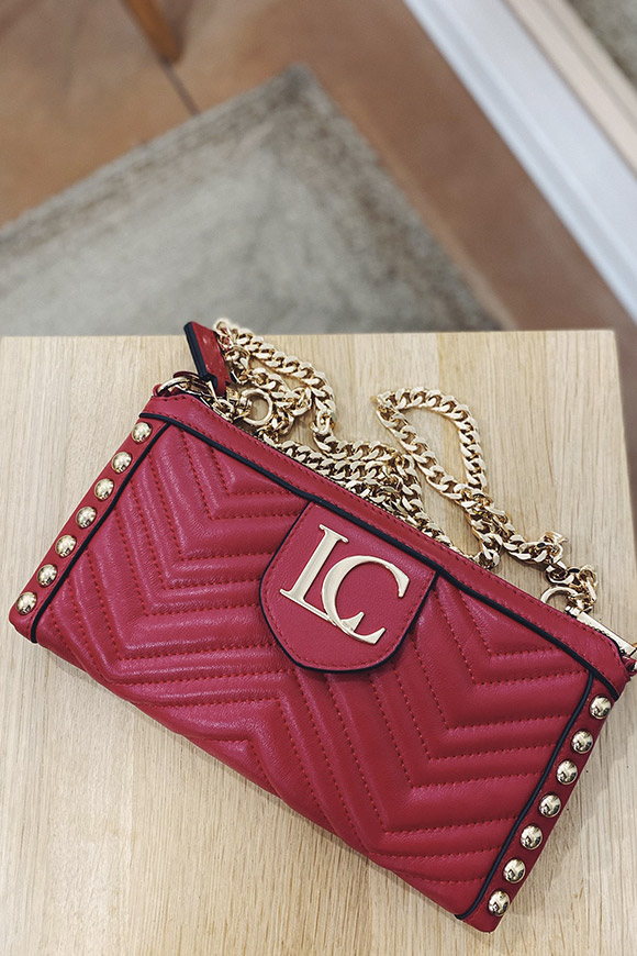 La Carrie - Candice red leather clutch bag