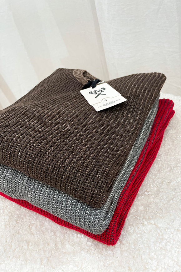 Berna - Maglione bicolore rosso in misto lana