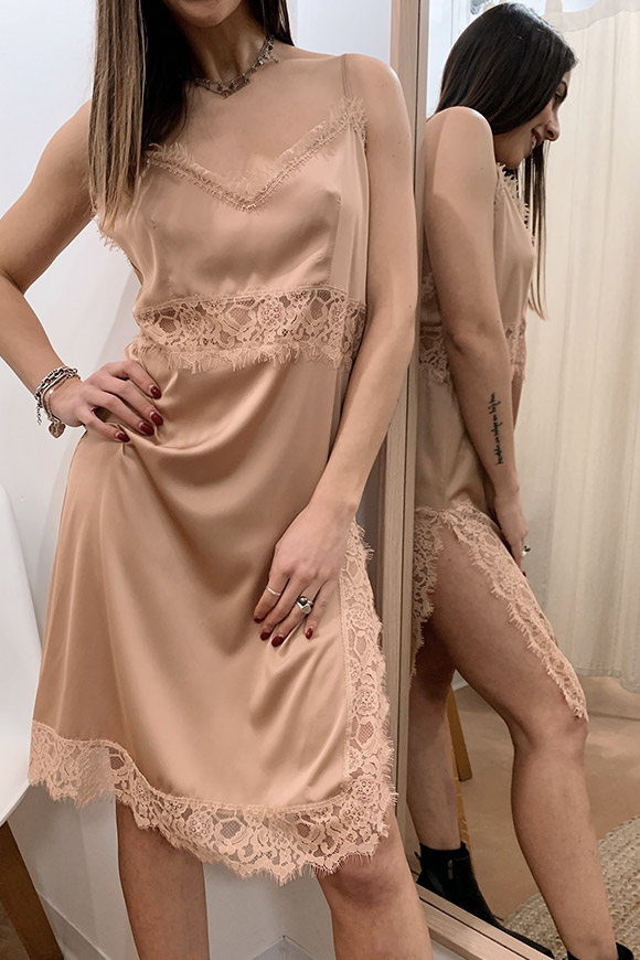 Vicolo - Powder pink lace petticoat dress