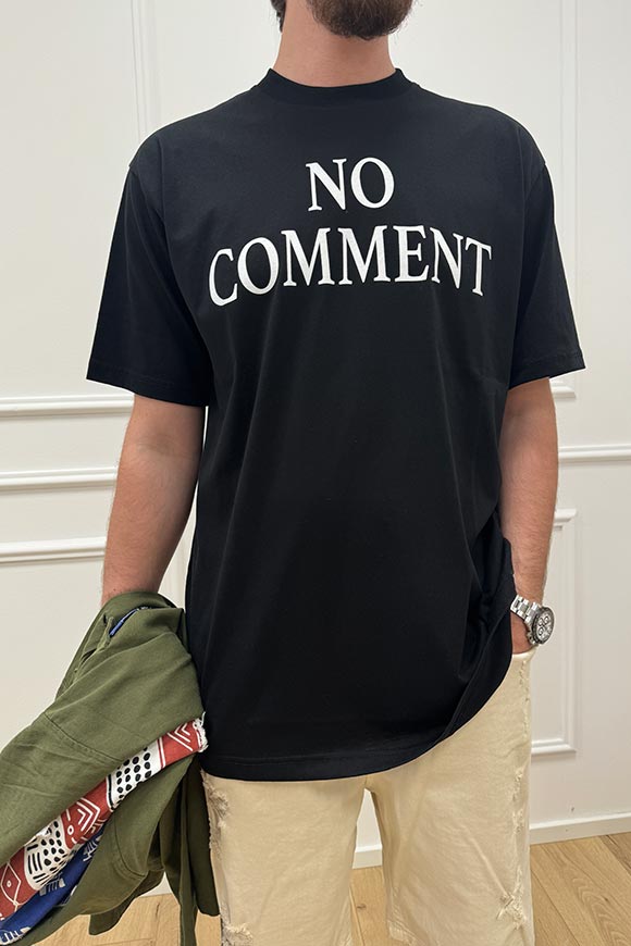 Why not brand - T shirt nera stampa "No Comment"