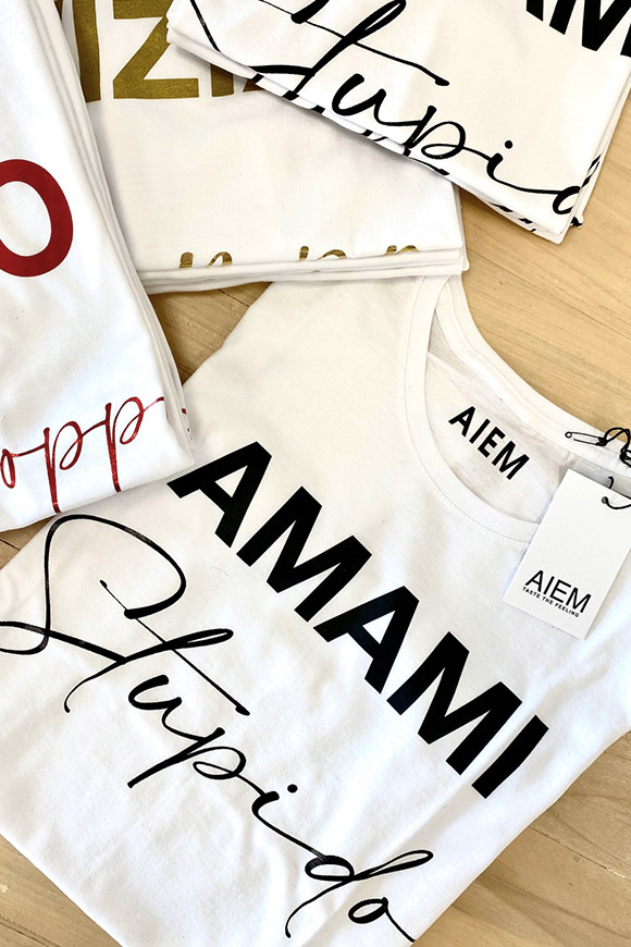 AIEM - T shirt bianca "AMAMI"