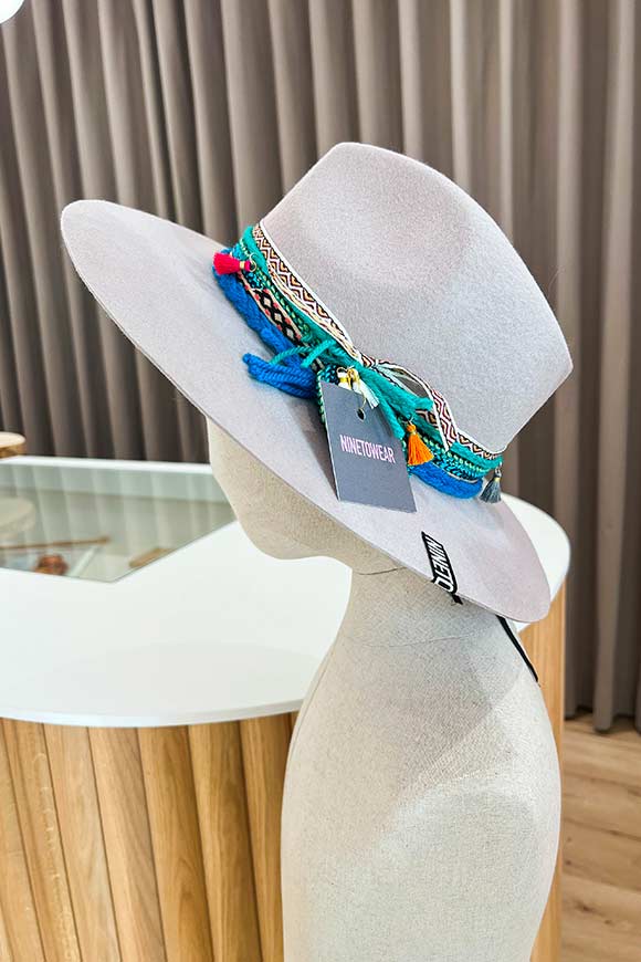 Nine to wear - Ice fedora hat with three ribbons