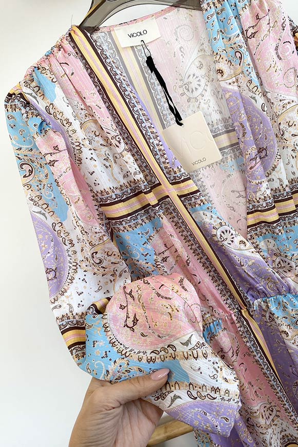 Vicolo - Vestito fluido in stampa foulard pastello