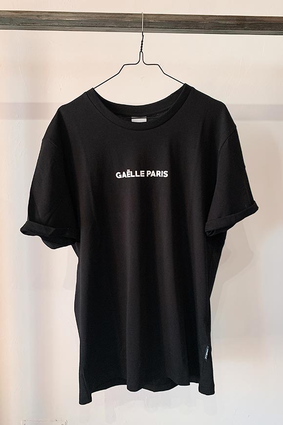 Gaelle - T shirt nera stampa frontale e posteriore