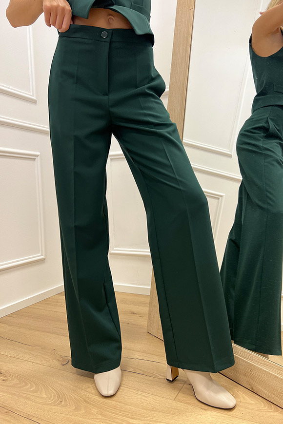 Vicolo - Pantaloni verde bosco a palazzo