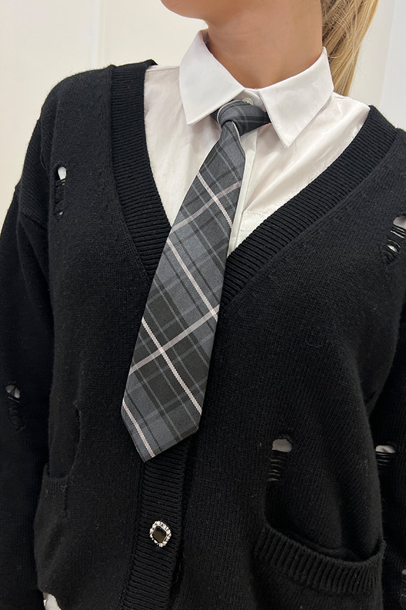 Vicolo - Cravatta check nera