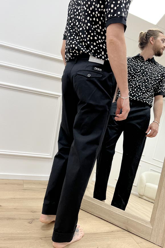 Berna - Pantaloni neri dritti con tasca america