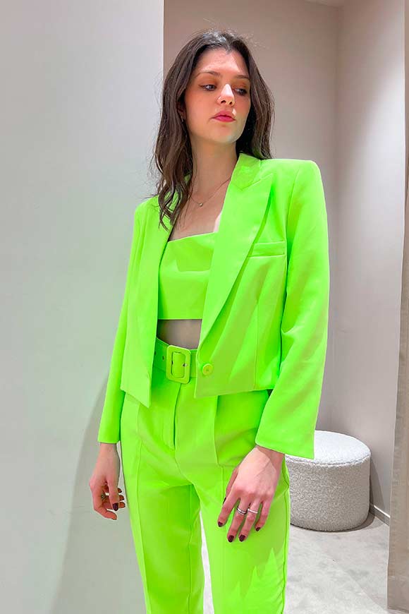Vicolo - Neon green bandeau top in technical fabric