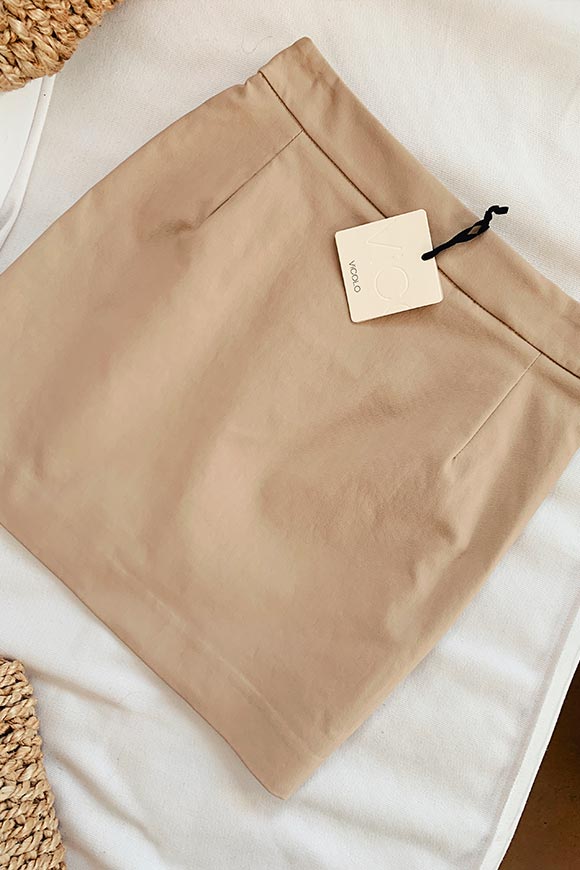Vicolo - Beige skirt in faux leather tube
