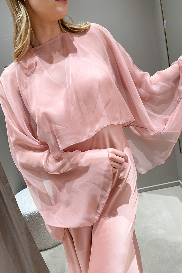 Kontatto - Coprispalle kimono rosa cipria