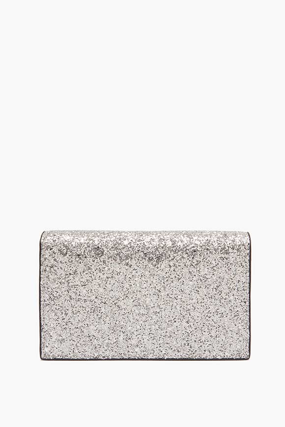 La Carrie - Borsa pochette argento clutch in glitter