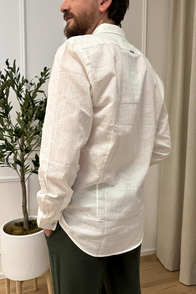 Antony Morato - Camicia bianca basic in misto cotone e lino