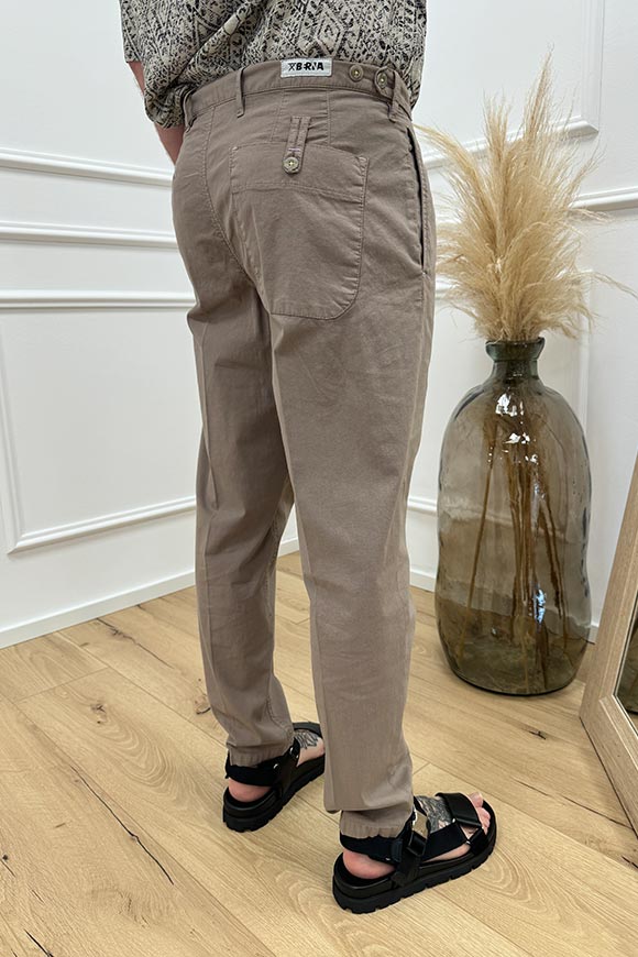 Berna - Pantaloni fango in misto lino e cotone