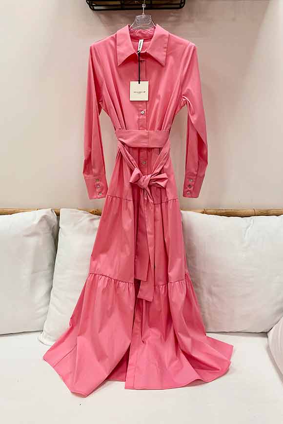 Tensione In - Vestito chemisier rosa in cotone