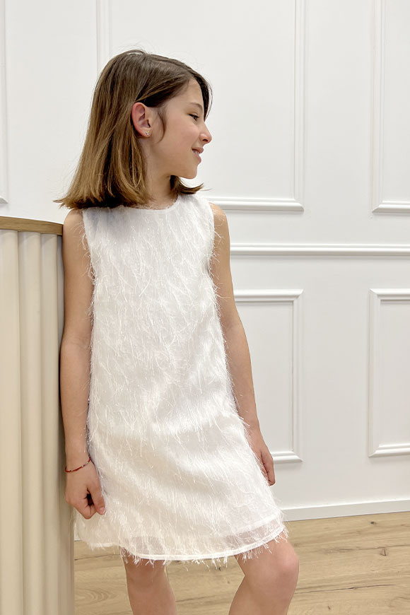 Vicolo Bambina - Vestito bianco con pagliuzze luminose