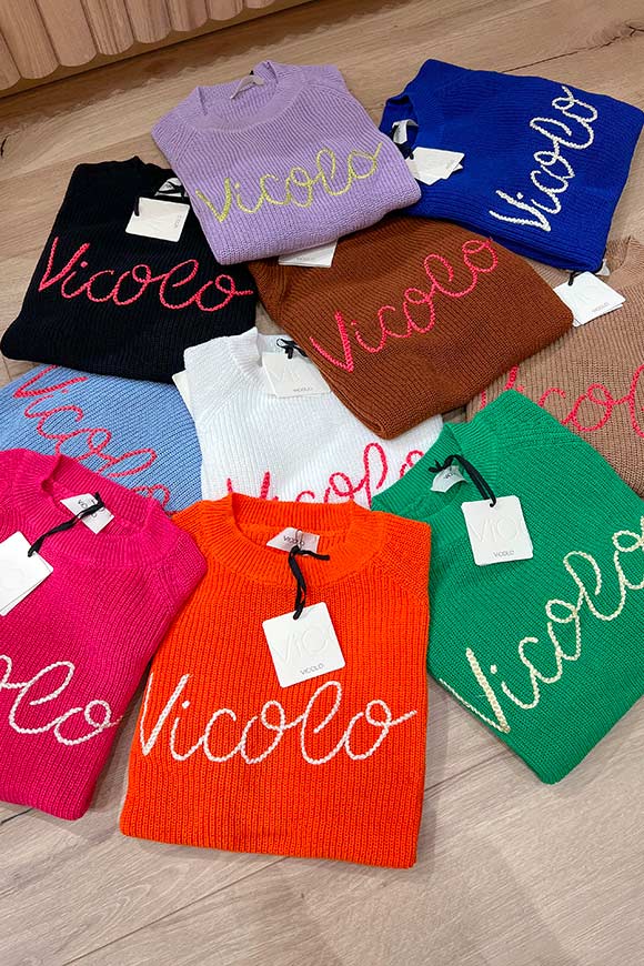 Vicolo - Strawberry sweater with white "Vicolo" logo
